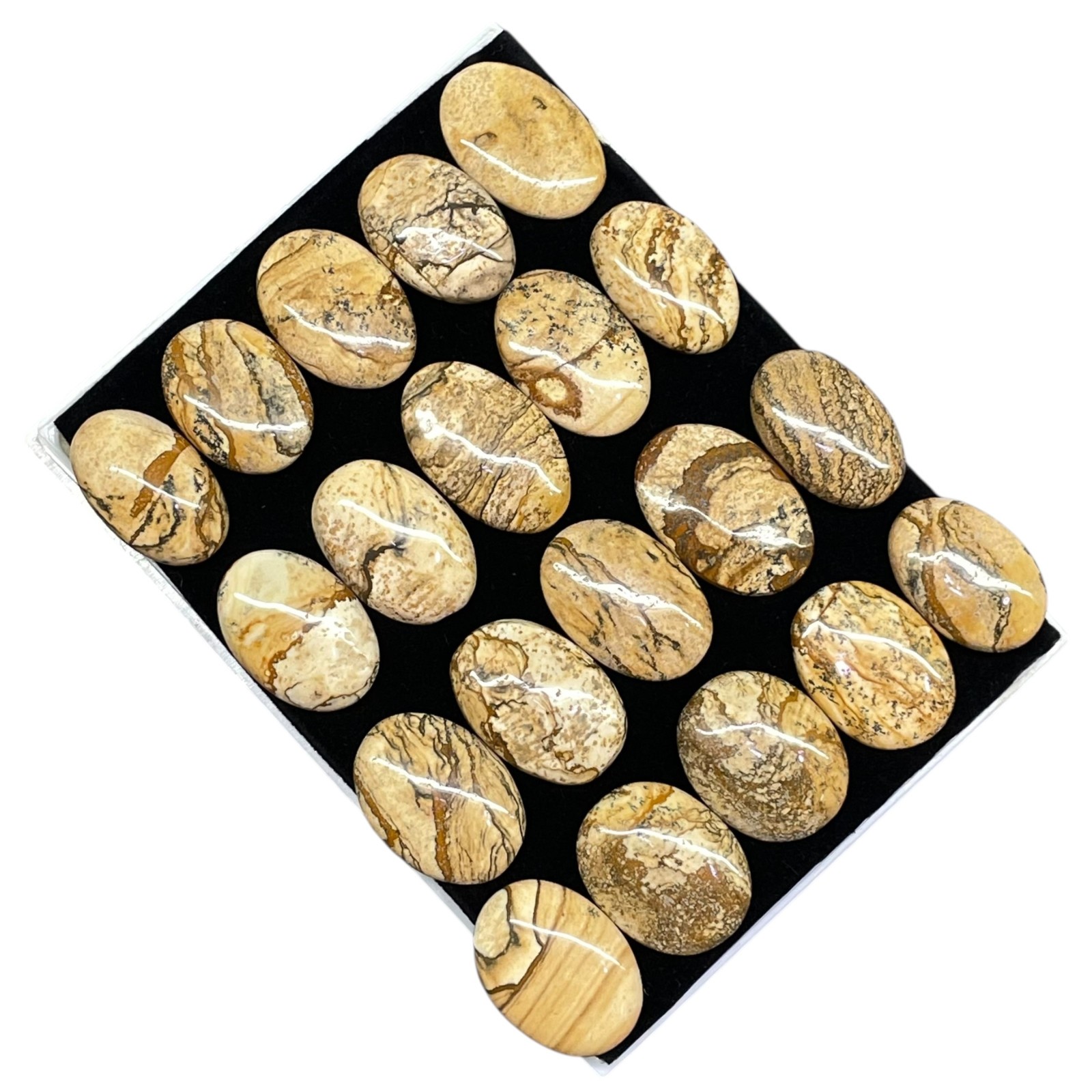 20 Pcs Natural Picture Jasper Cabochon Lot 25-29mm Loose Untreated Gemstones