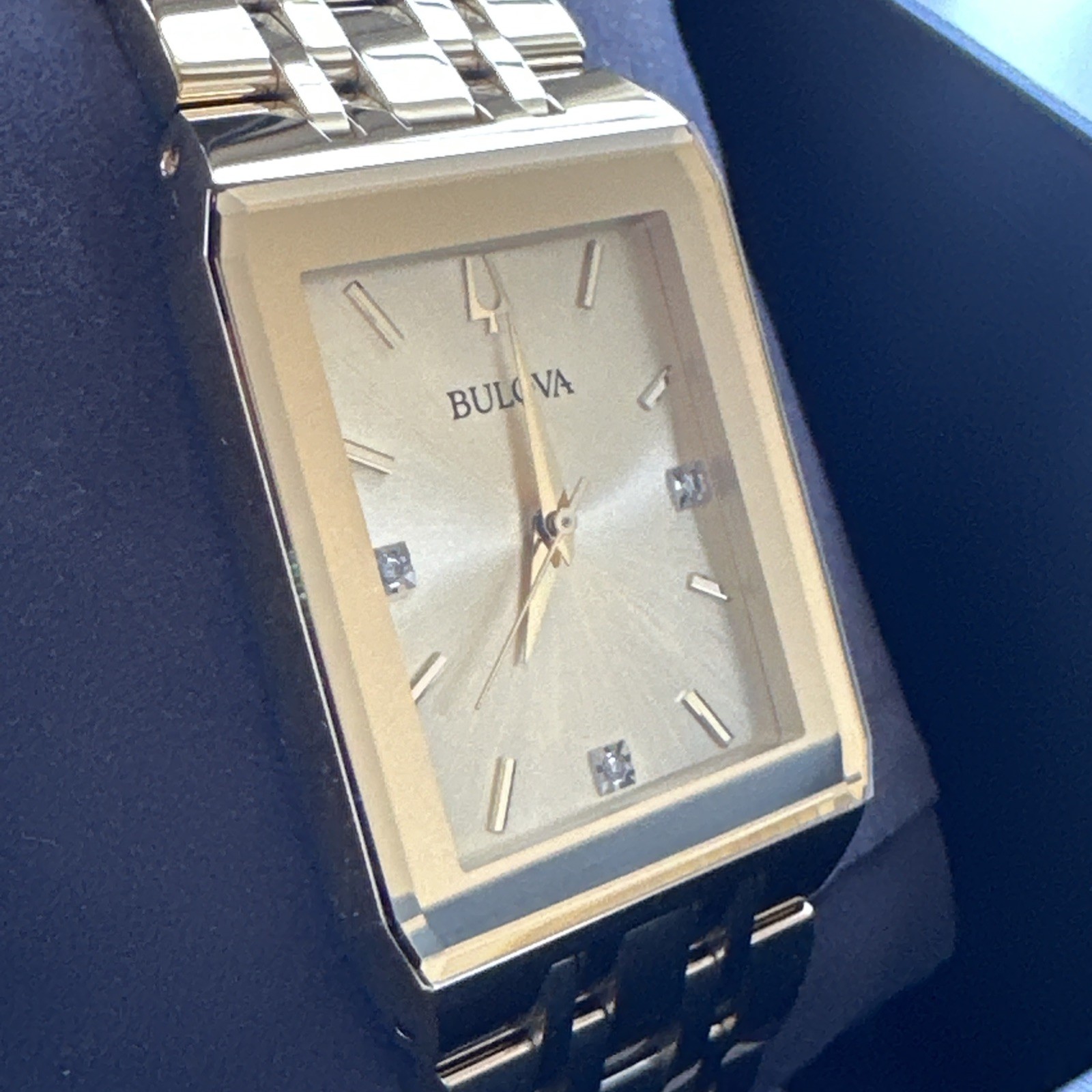 Bulova Quadra Quartz Diamond Champagne Dial Men’s Watch 97D120