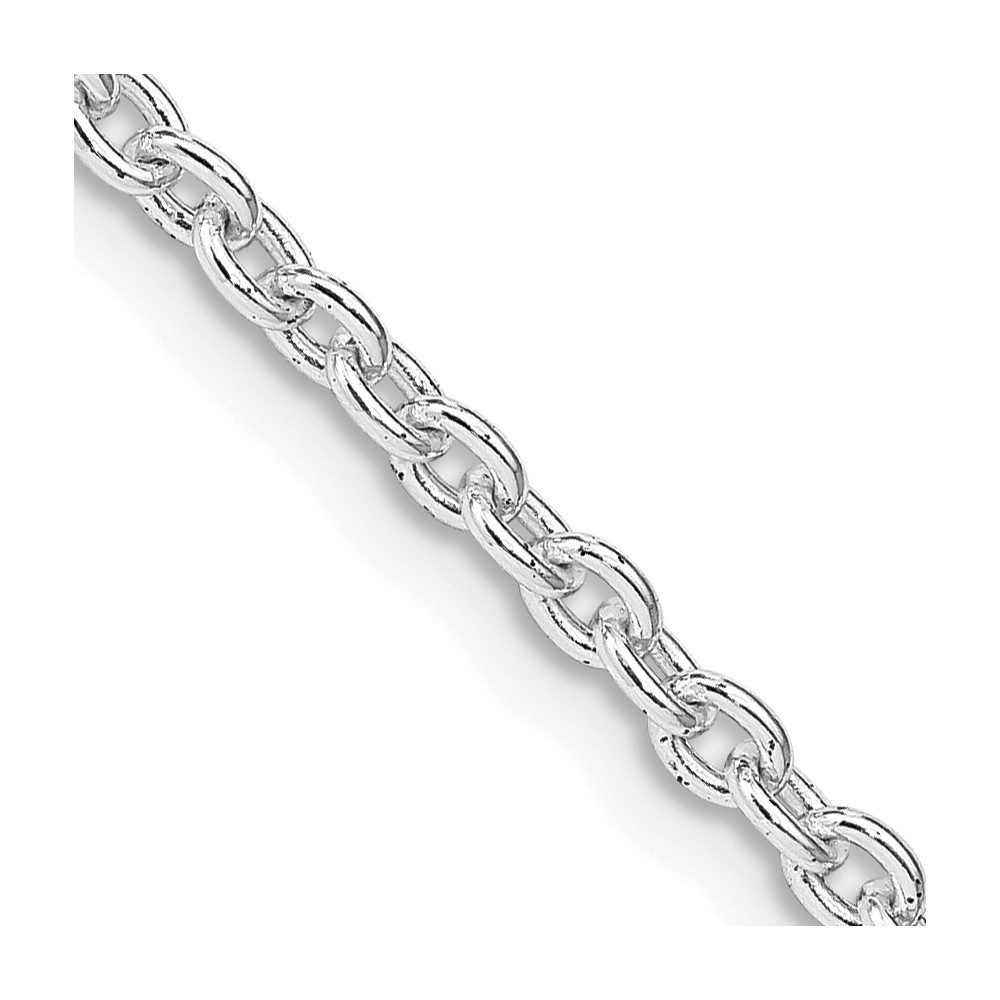 Sterling Silver Rhodium-plated 2.75mm Cable Chain Necklace