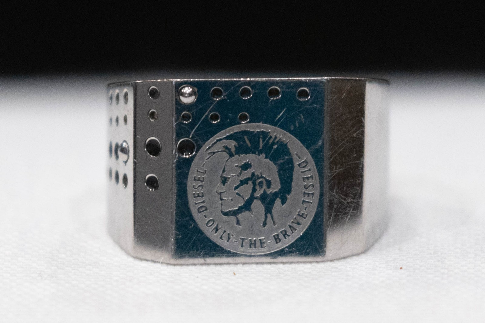 Diesel Mens Ring Size 10 Steel “Only the Brave”