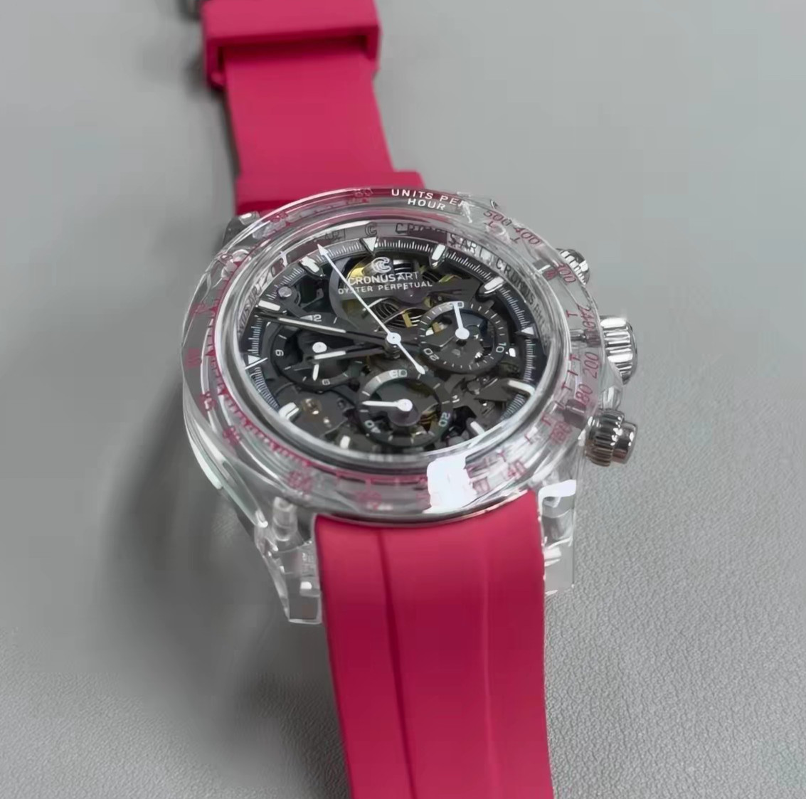 CRONUSART Men Chronograph Watch 40mm Automatic Mechanical Wristwatch K9 Case
