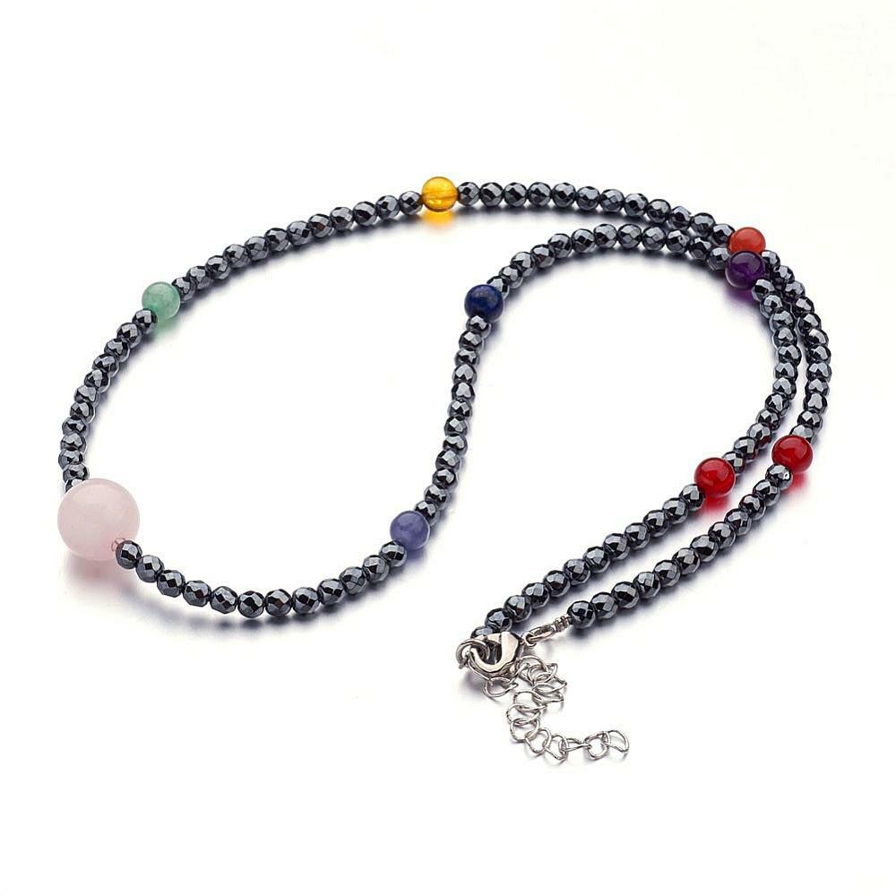 Gemstone Beaded Bracelets/Necklace Non-Magnetic Hematite Beads 22.4″ P37