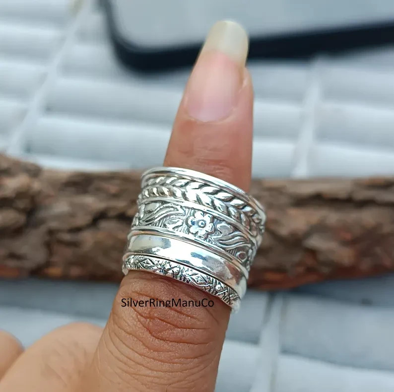 Silver stacking rings, 925 Sterling silver ring, Set Of 5 Rings silver All size