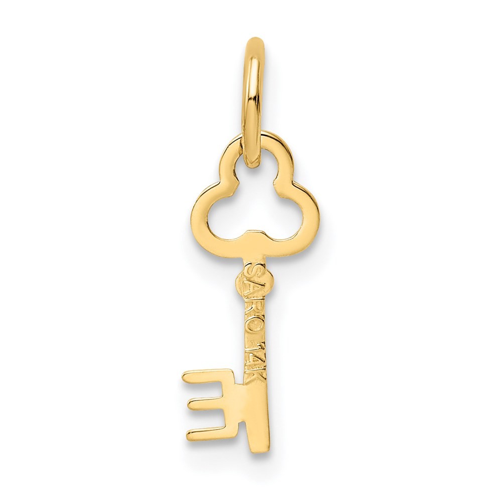 14k Yellow Gold Key Letter E Initial Charm Pendant 0.26gm L-15.53mm, W-6.88mm