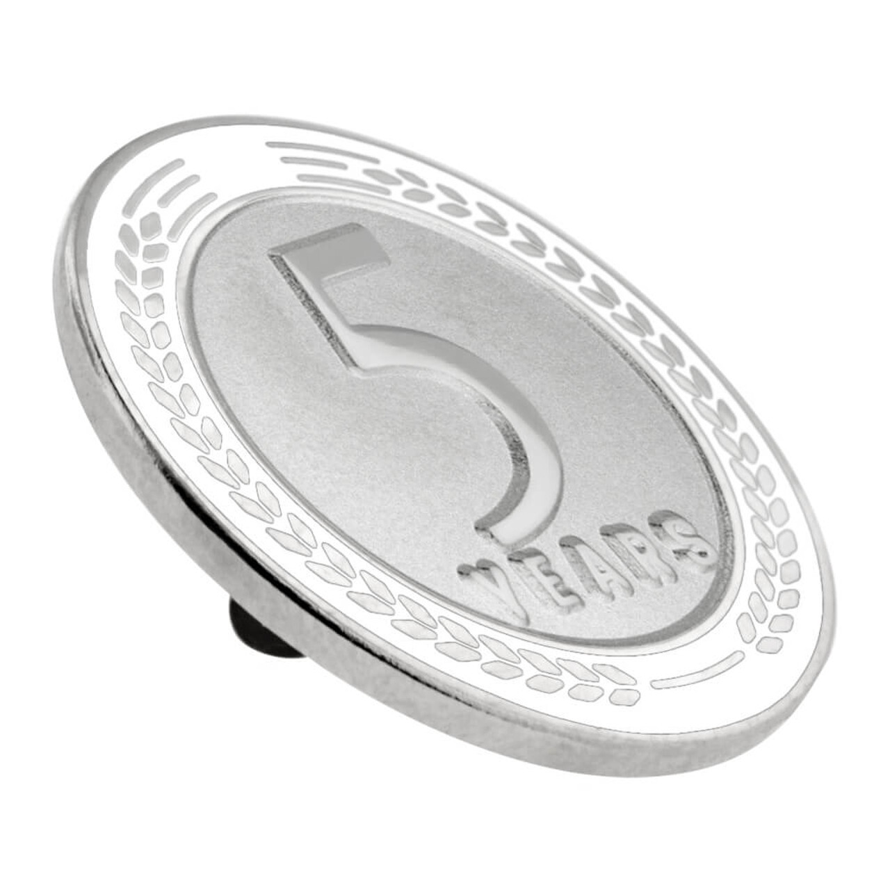 PinMart’s 5 Years of Service Award Employee Recognition Gift Lapel Pin – White