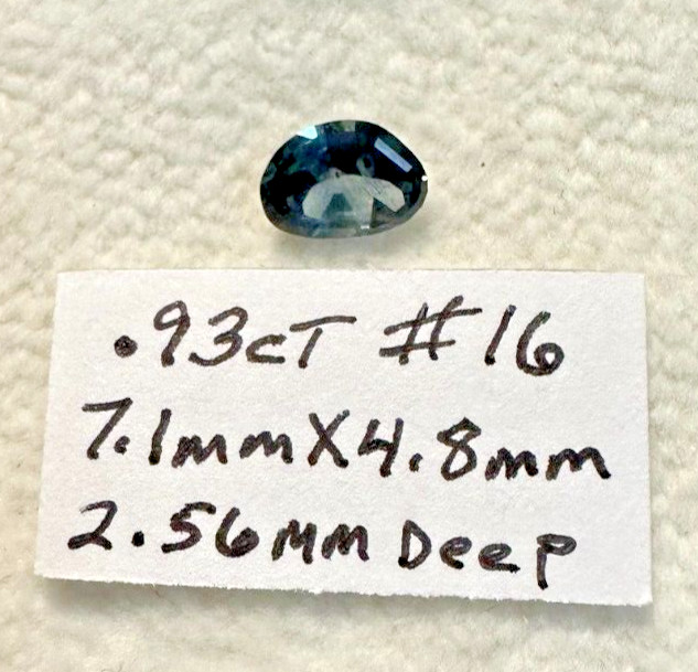 Genuine MONTANA BLUE SAPPHIRE Ovalish .93ct, 7.1mmx4.8mm, 2.56mm Gemstone #16