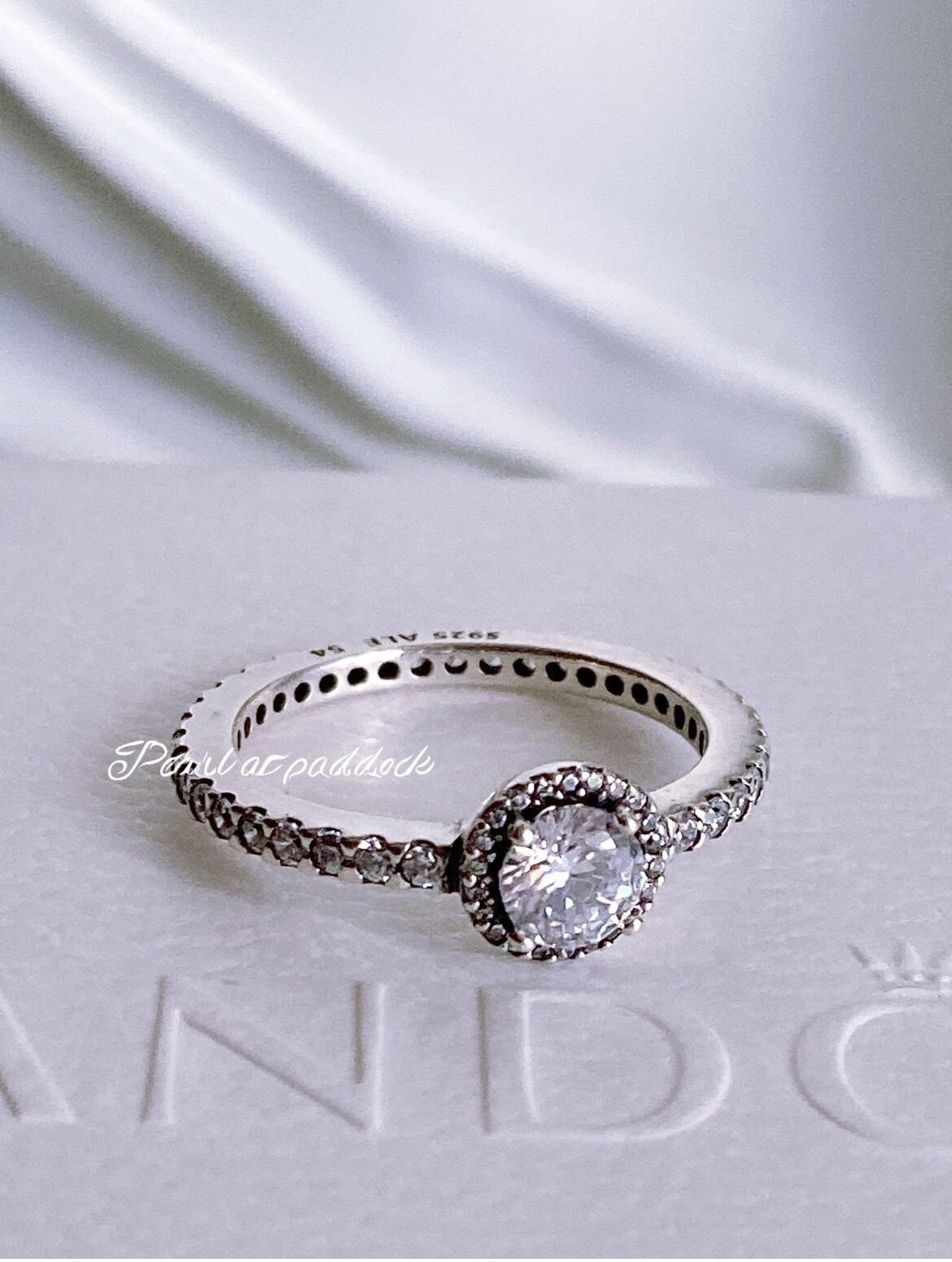 Authentic Pandora Pandora Classic Elegance Cz Ring W/Gift Box Ring 52 Size 6