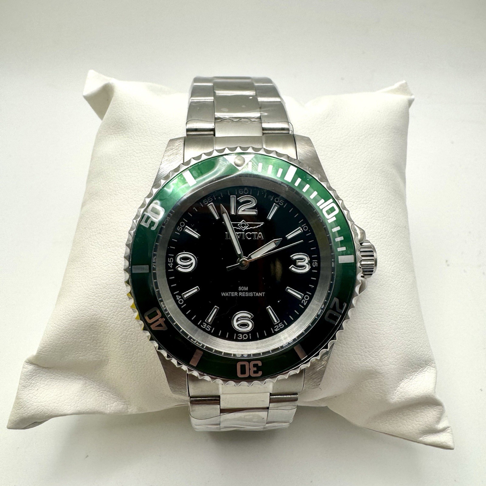 Invicta Specialty Rowan Watch 40mm, Steel, Black Dial, Green Bezel (49338)