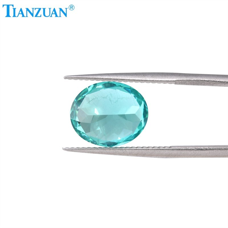 Synthetic YAG Oval Shape Neon Paraiba Color with inclusions loose Gemstones