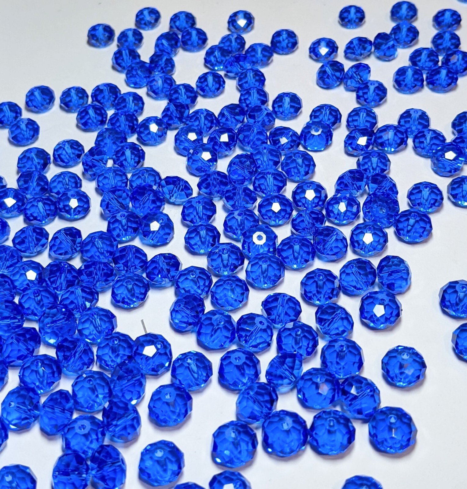 Crystal Beads 8mm Beads for Jewelry Making Bulk 180 pcs Navy Blue Roundelle