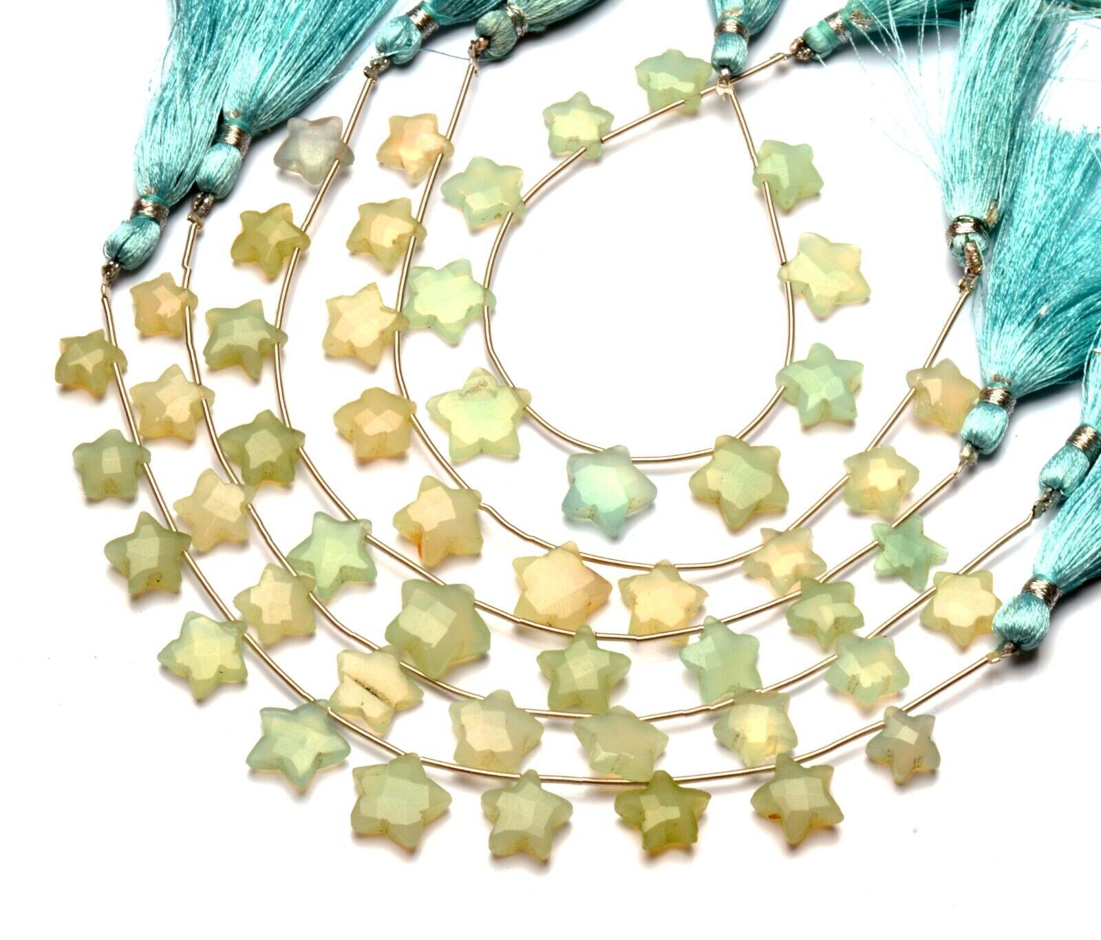 Natural Gem Chalcedony 10 to 13 mm Size Star Shape Beads 7″ Strand