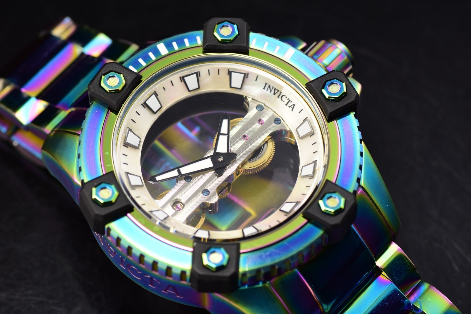 NEW Invicta Women 38mm Grand Diver Black MOP Dial IRIDESCENT Automatic Watch