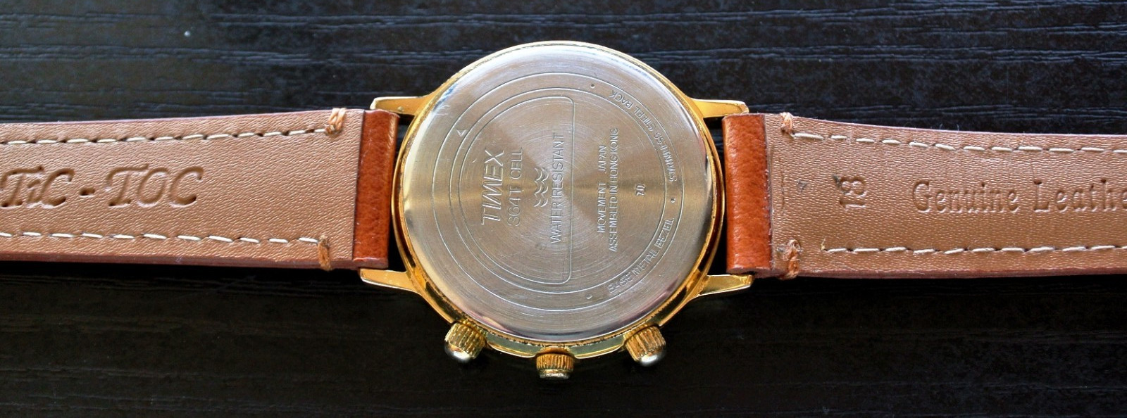 VINTAGE TIMEX SPORT CALENDAR DATE MOON PHASE QUARTZ MEN’S GOLDEN LEATHER WATCH