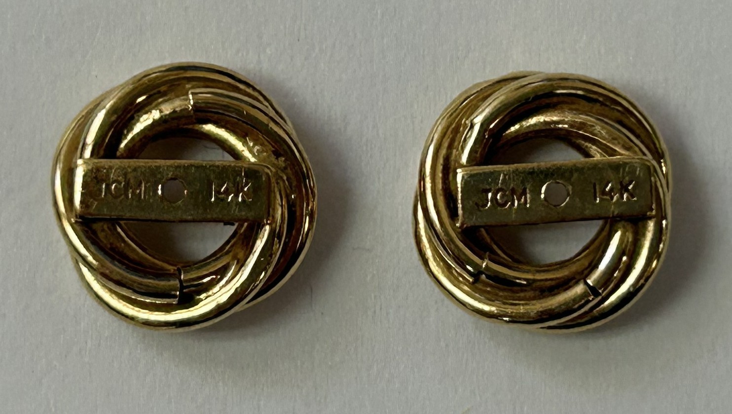 (MA6) 14K Solid Yellow Gold Love Knot Twisted Earring Jackets – 1 Gram