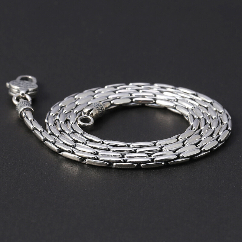 Real 925 Sterling Silver Necklace Men Women 3mm Long Box Snake Link Chain