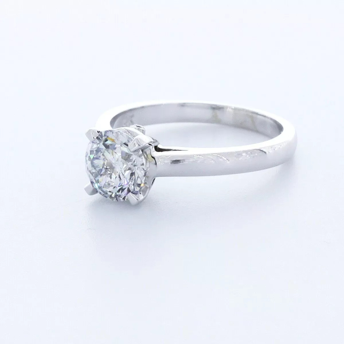 Engagement Ring 14K White Gold Classic 1.79 Carat Round Lab-Grown Diamond G SI1