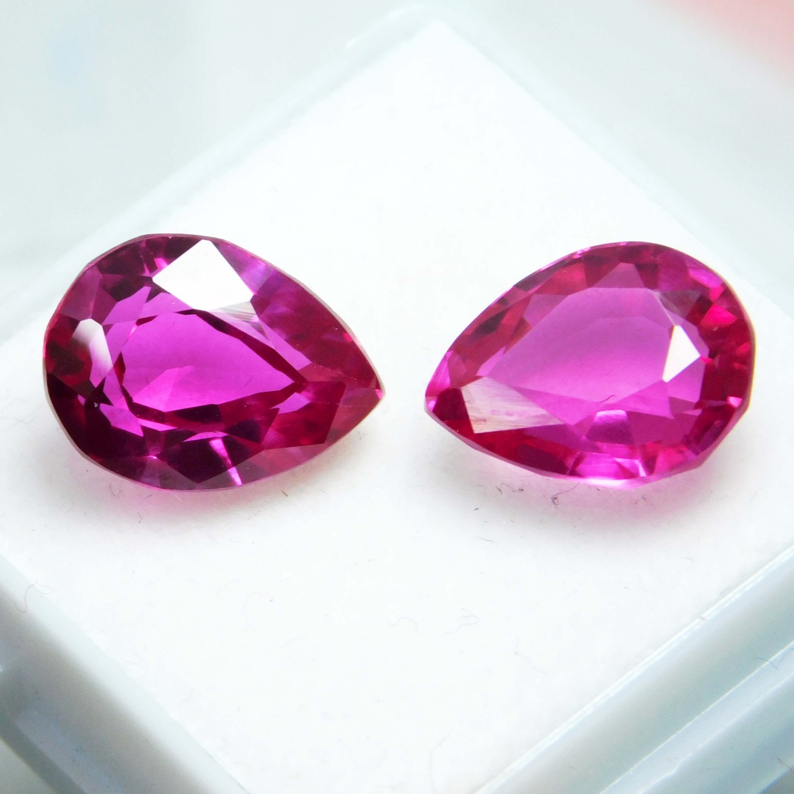 Certified 10.00 Ct Natural Mogok Pink Tourmaline Pear Cut Loose Gemstone Pair