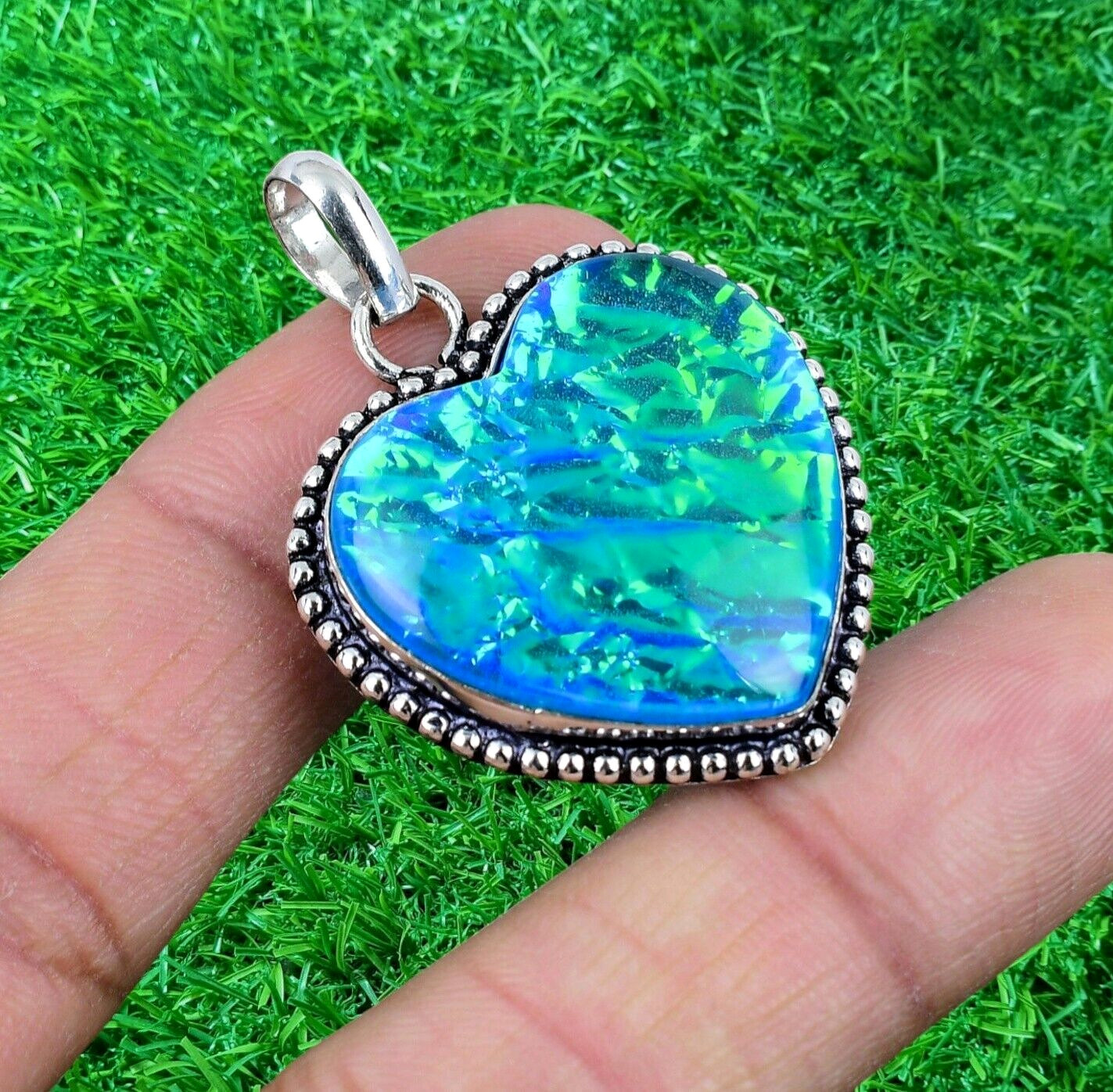 Triplet Fire Opal Heart Gemstone Pendant 925 Sterling Silver Jewelry Pendant