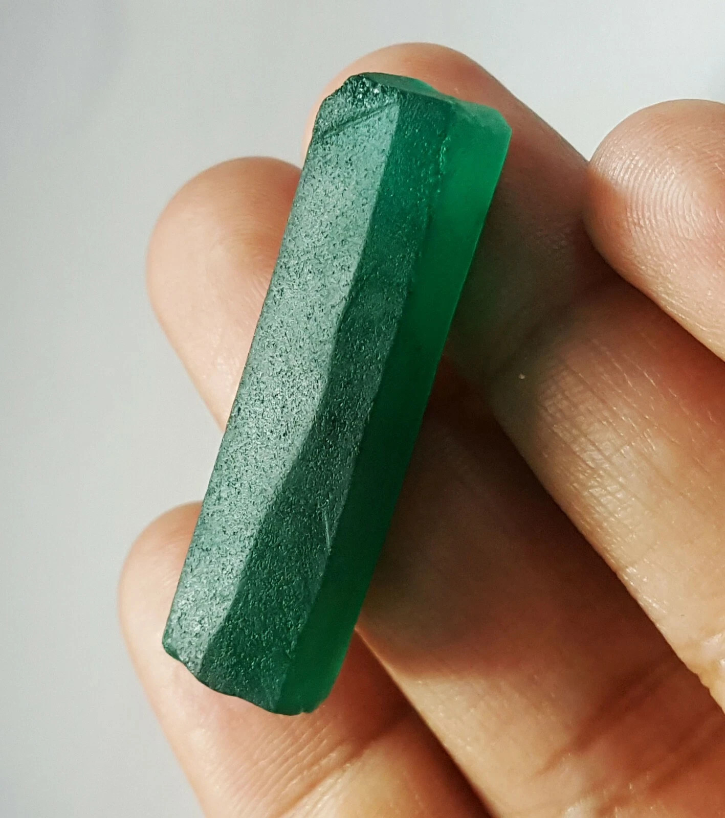 Natural Green Emerald 36.34 Ct Loose Gemstone Pencil Rough Certified A+ Quality