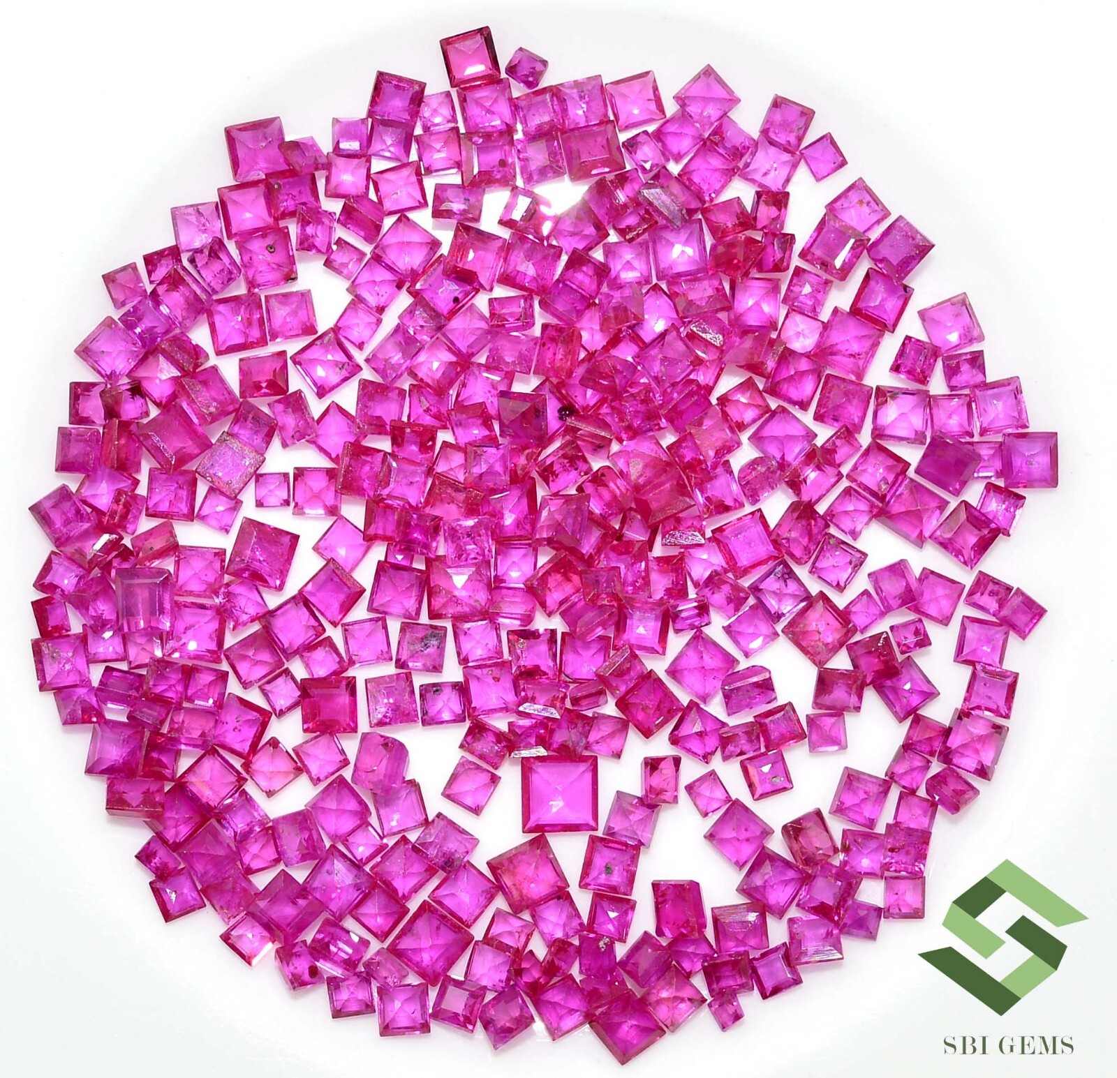 2×2 mm Natural Ruby Square Cut Lot 25 Pcs 1.64 CTS Calibrated Loose Gemstones