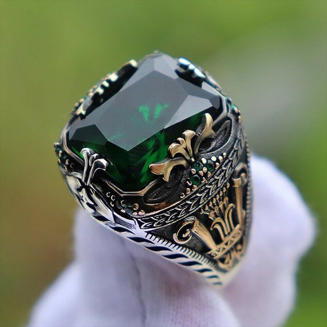 Sterling Silver Handmade Jewelry Black Men’s Ring All Size Fashion Ring 2025