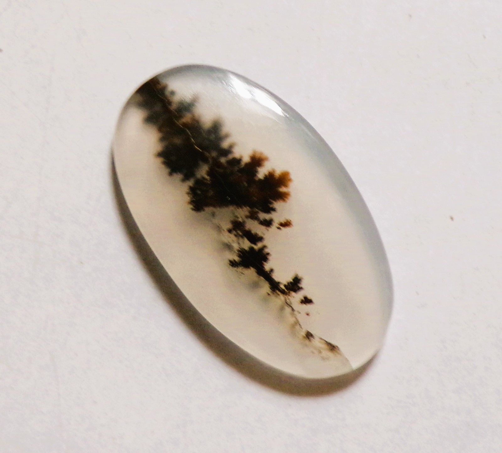 12.45 Cts Natural Shazar Dendritic Agate Cabochon Loose Gemstone 27X16X3.3MM 20
