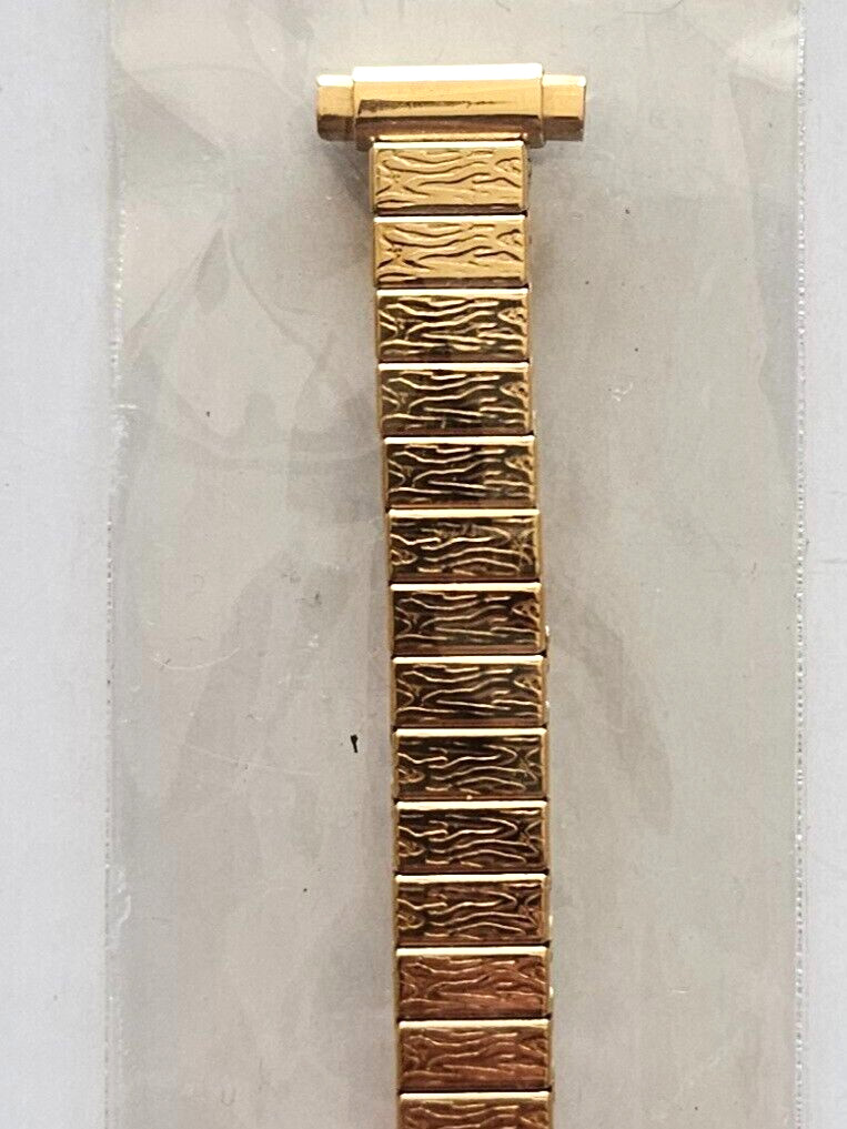 8mm – 11mm – Women Metal Elastic Watch Strap ( Gold Color / 6 Inches )