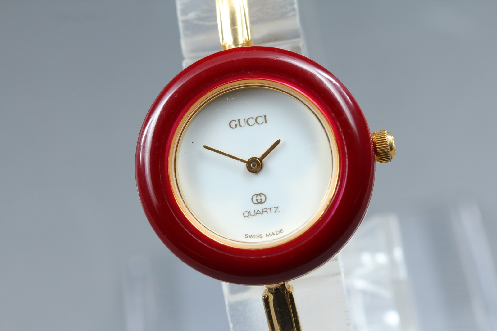 [Exc+5] Gucci Change Bezel 1100L Quartz Burgundy Women’s Vintage Luxury Watch
