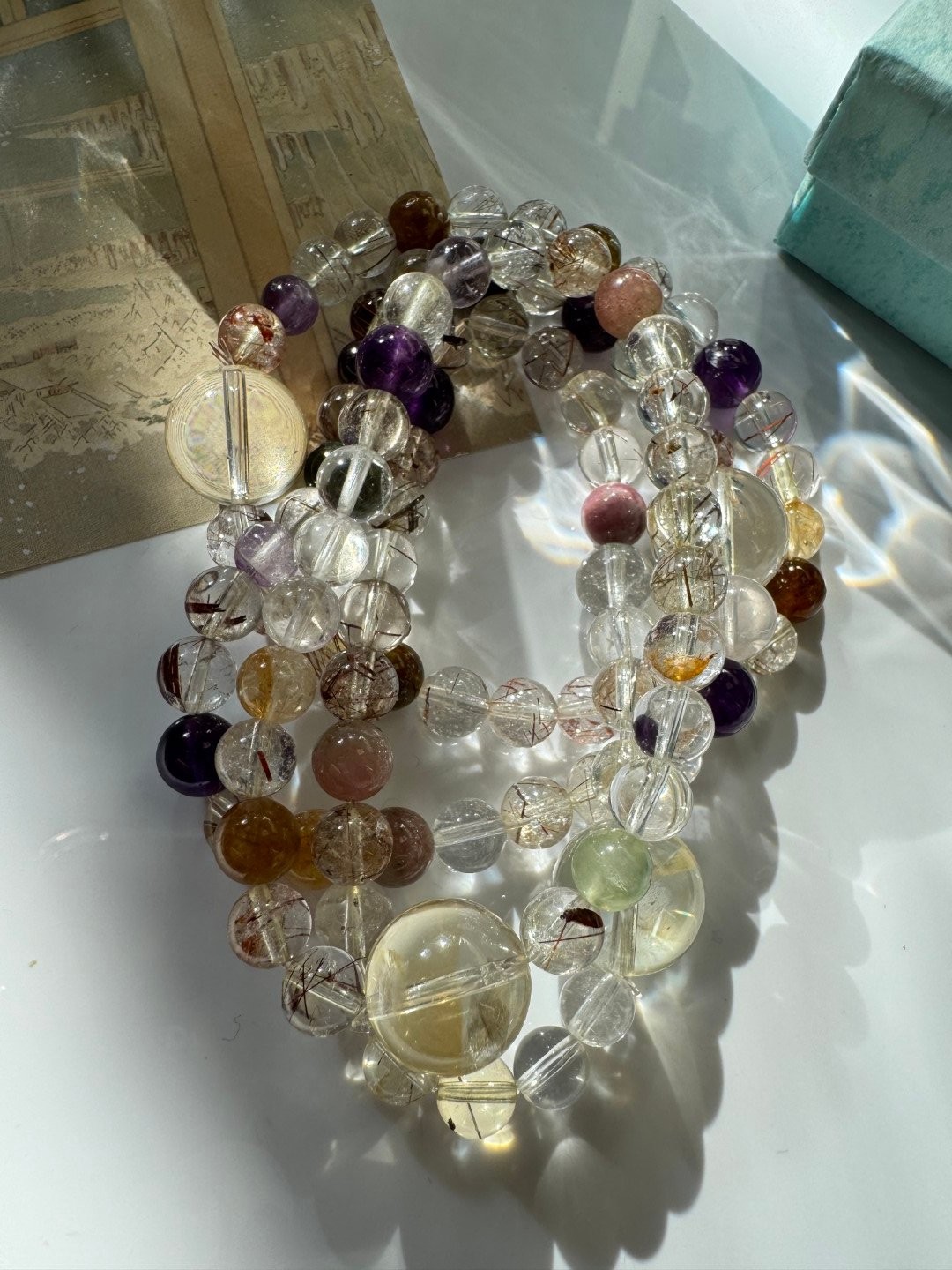 MultiGemstone Quartz Crystal Vibrant Energy and Harmony