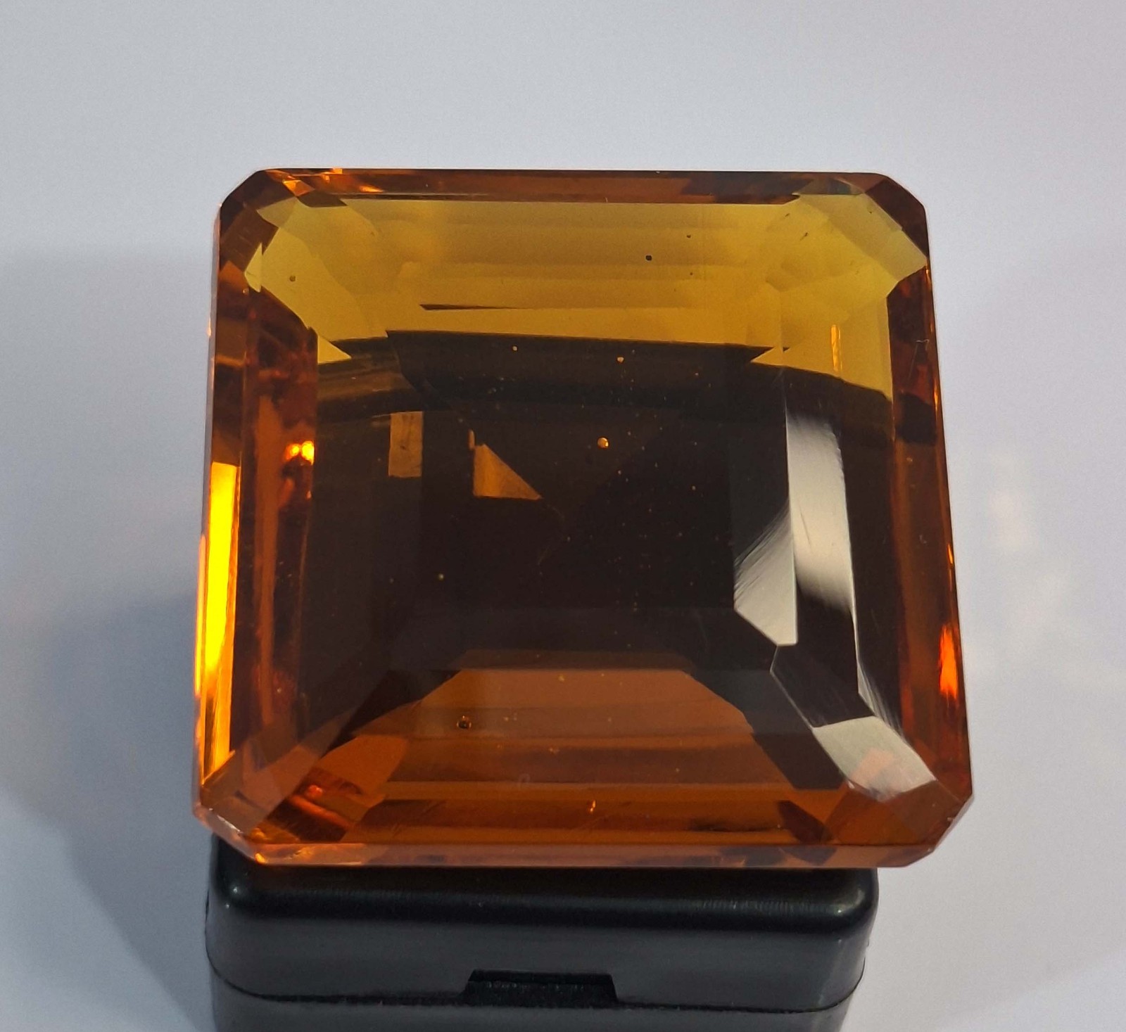 Honey-Orange Citrine Square Cut 126-128 Ct Certified Loose Gemstone SP1609