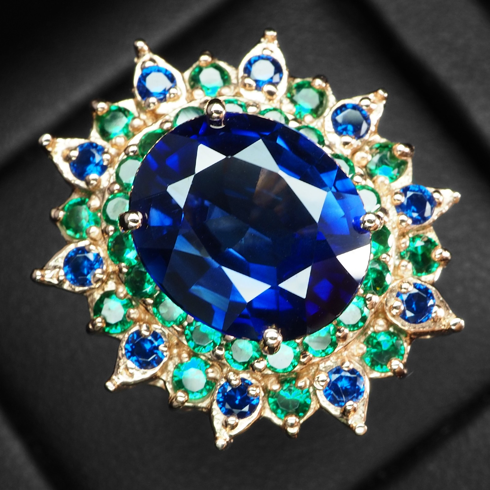 TIMELESS DESIGN RINGS ROYAL BLUE SAPPHIRE 8.90CT 925 STERLING SILVER SIZE 7.5
