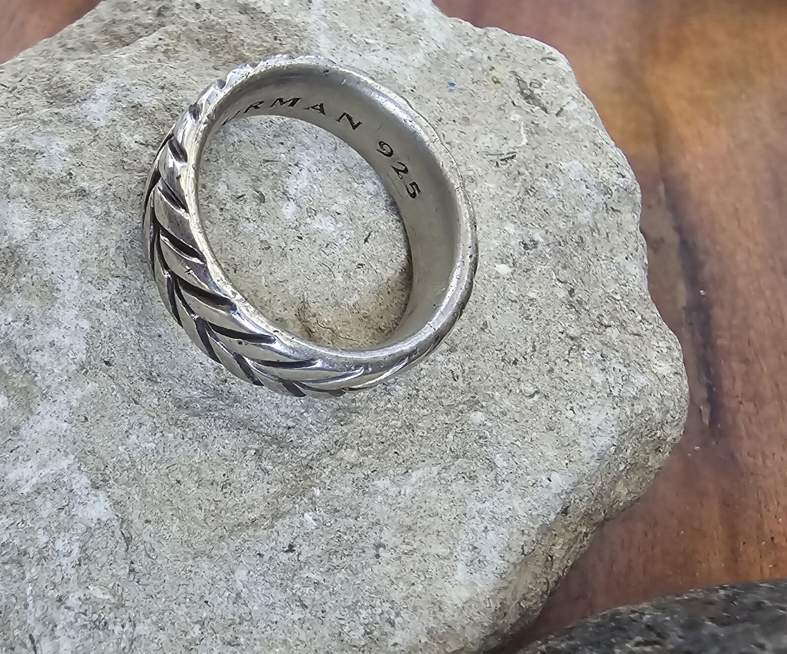David Yurman Comfort Fit Chevron Band Ring Size 8.5 ~ 11.41grams
