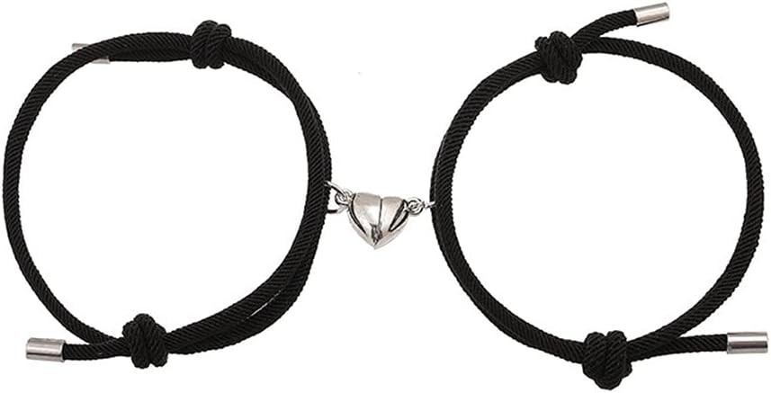 Elegant 2pcs Magnetic Couple Bracelets – Heart-Shaped Matching Gifts