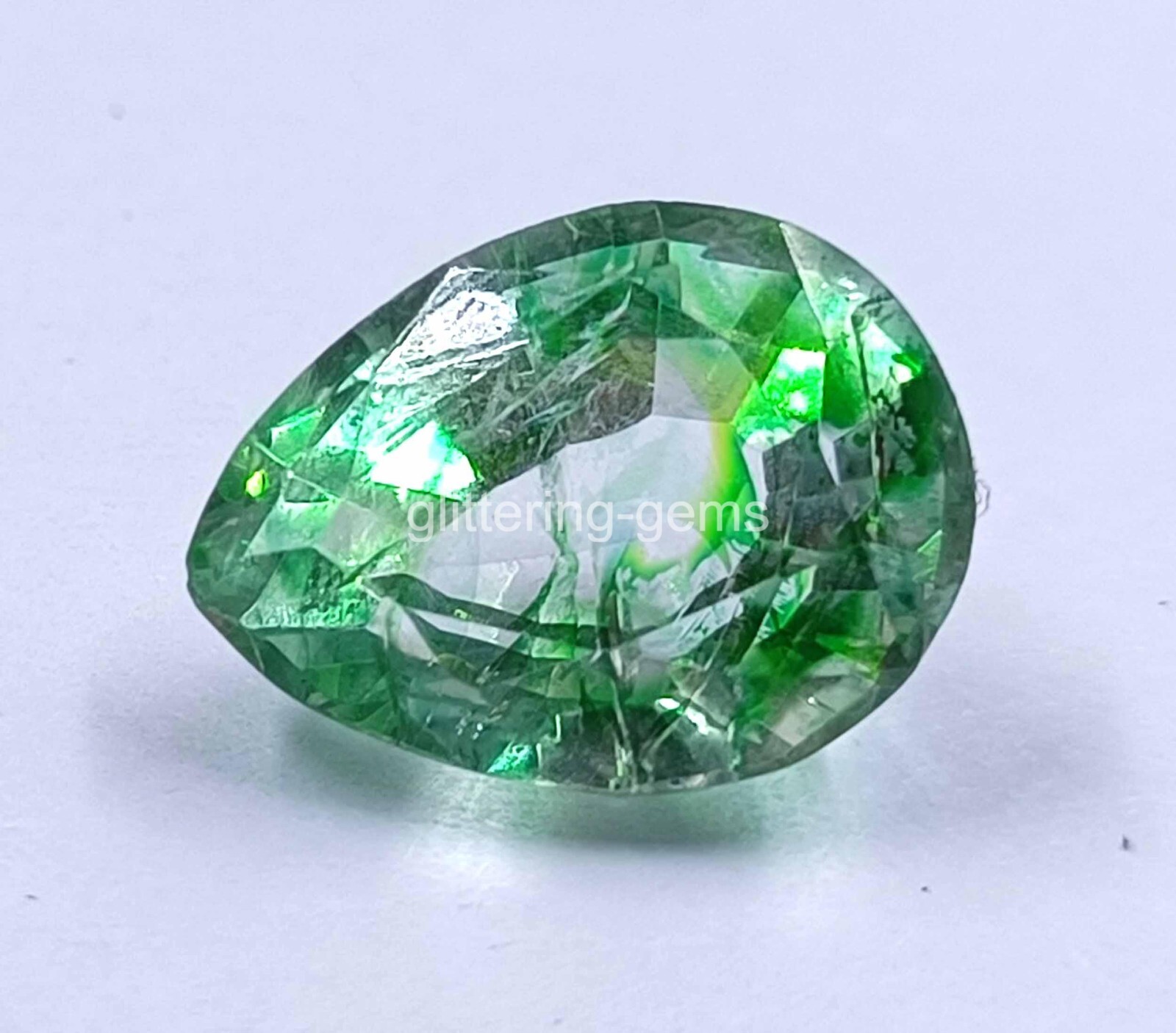 7.60 Ct PEAR SHAPE IGL NATURAL GREEN COLOMBIAN EMERALD GEMSTONE 15x11mm 4AUX