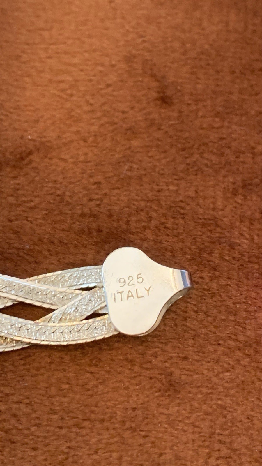 Made In Italy Mesh Woven Braided 925 Sterling Silver Bracelet