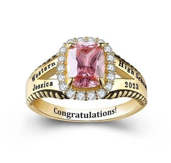 Personalized High School Class Ring Gift For Women’s Style Collection 925 Silver