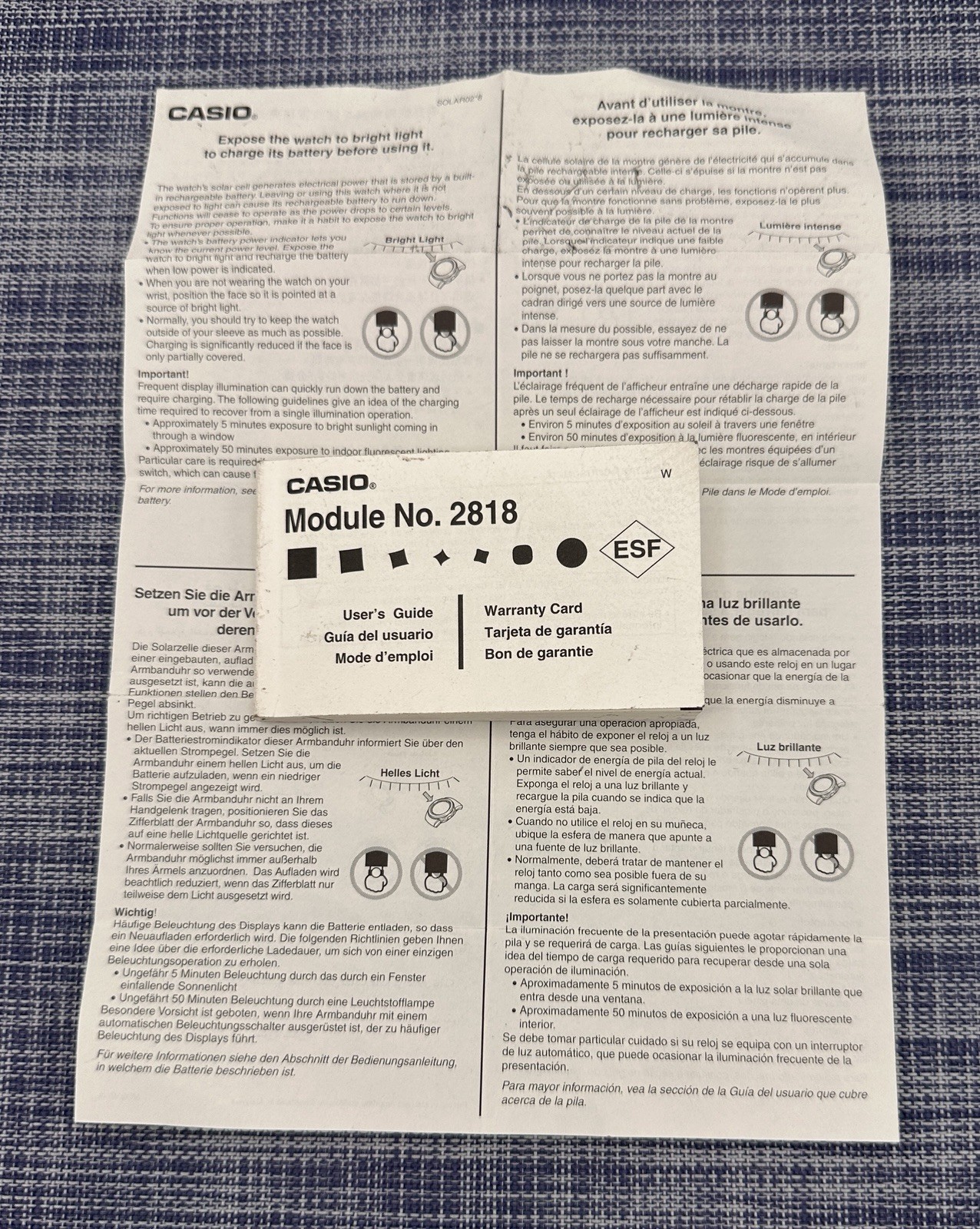 Casio G-Shock 2818 GW-700A Tough Solar Wave-Ceptor Watch – User Manual 2818