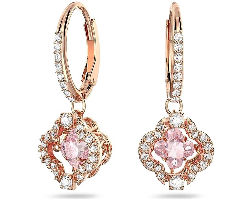 Swarovski Sparkling Dance Clover Rose Gold Earrings 5516477