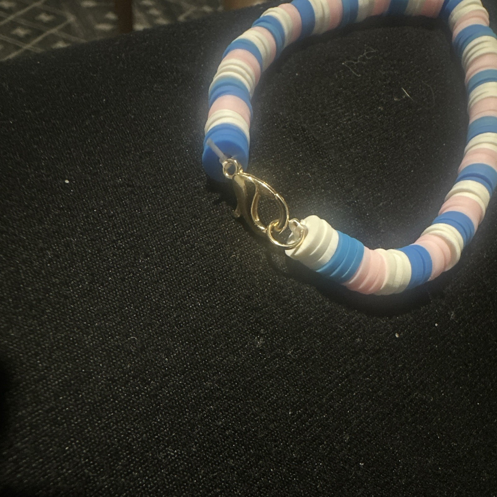 Multicolor Polymer Heishi Beaded Pride Bracelet with Metal Lobster Clasp