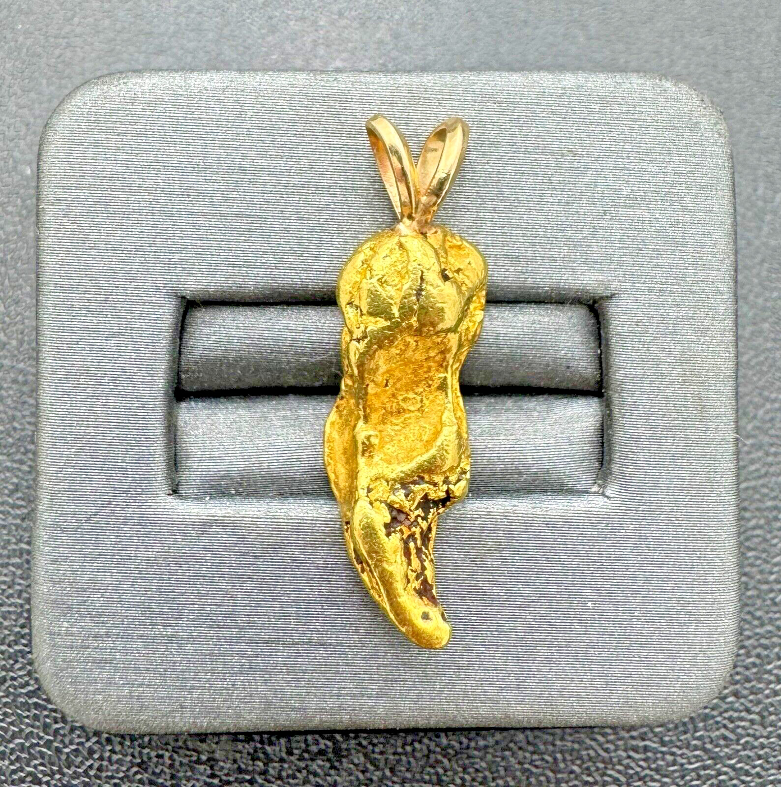 California Placer Yellow 84.74% Gold Nugget 8.8 grams with 3mm Bale Pendant
