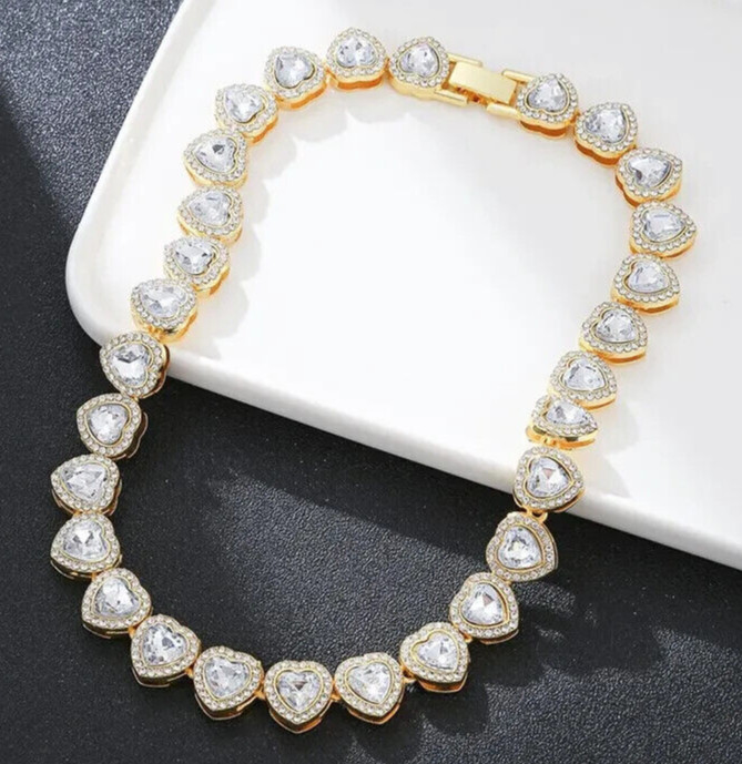 Diva Love HEARTS Rhinestone VALENTINE DAY Statement HIP HOP Night Club Necklace