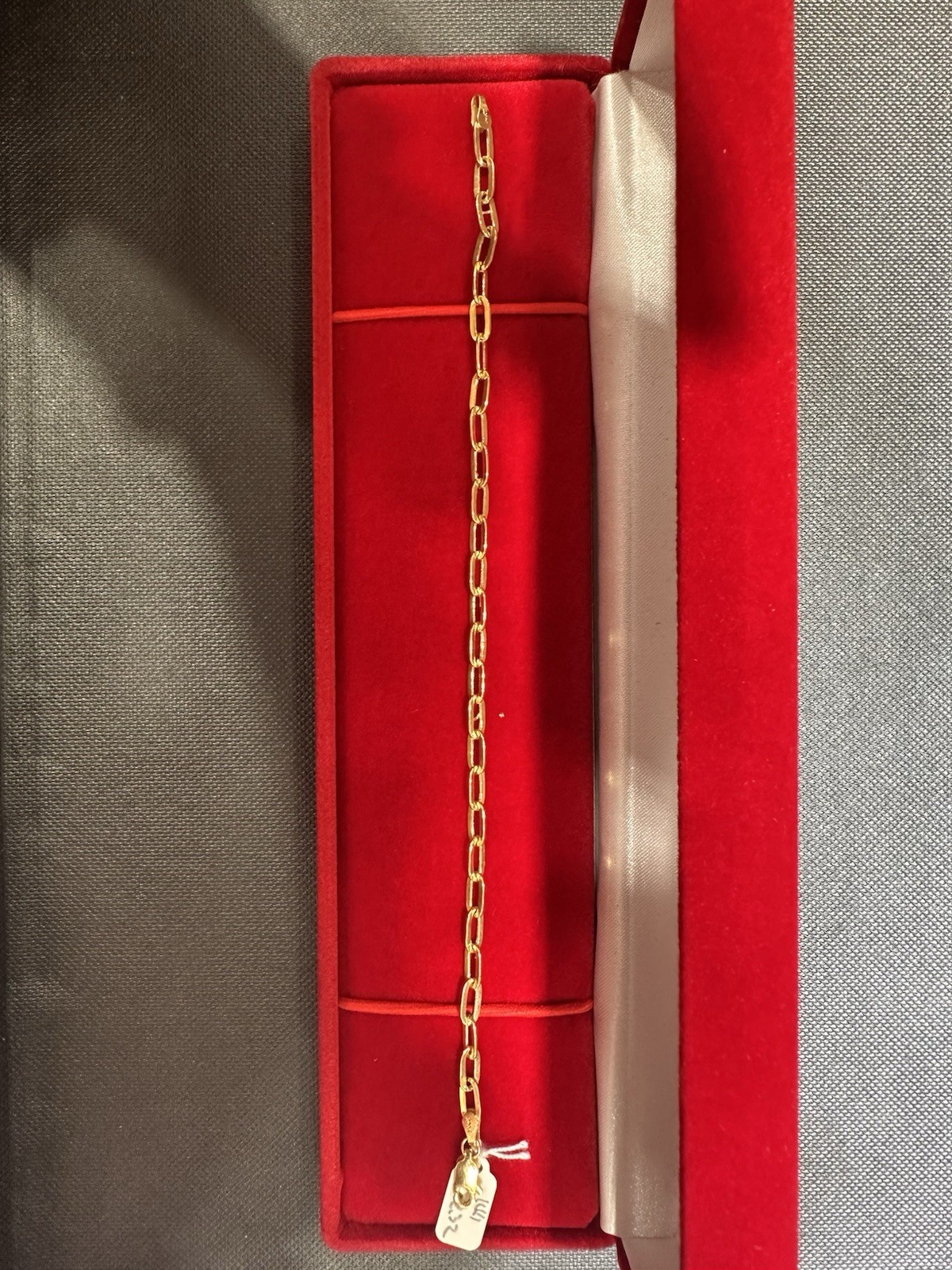14K Yellow Gold Paperclip Link Chain Bracelet, Lobster Clasp, Fine Jewelry