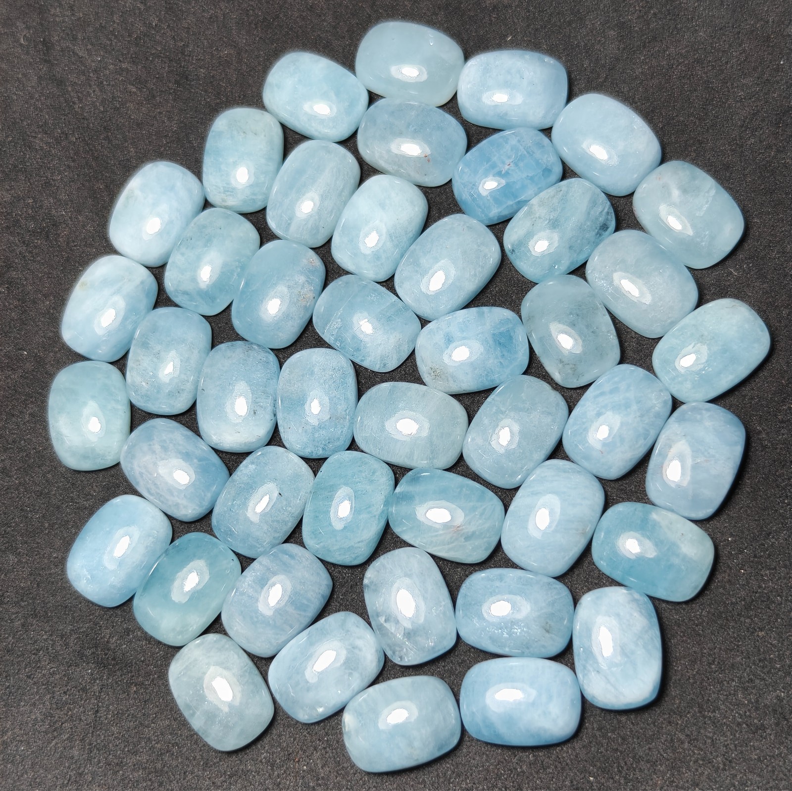 Natural Blue Aquamarine Cabochon Lot Loose Gemstone Blue Flashy|10x14mm