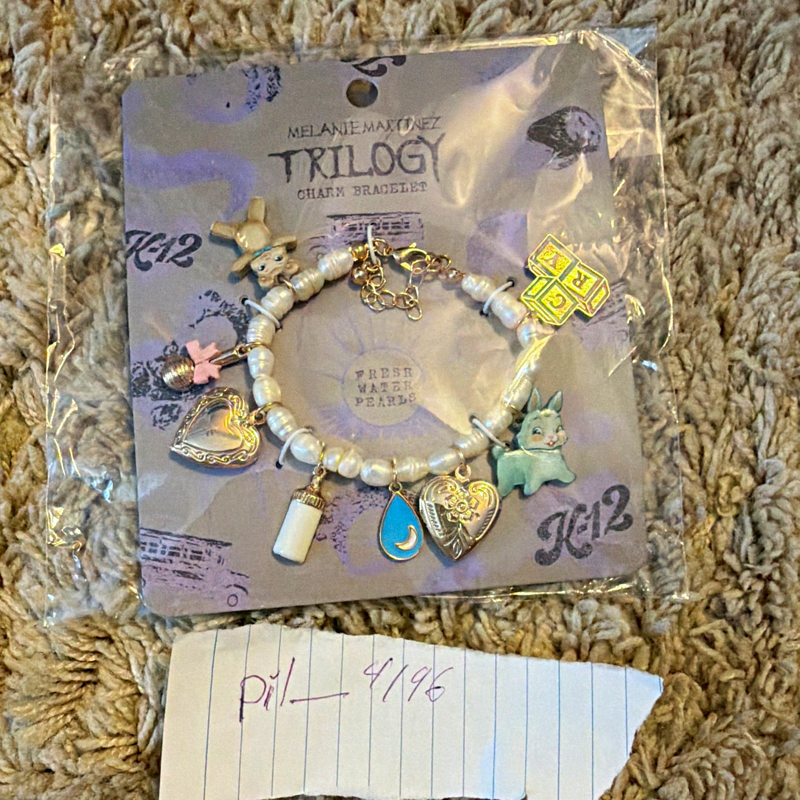 Melanie Martinez Trilogy Crybaby Charm Bracelet Freshwater Pearls (BRAND NEW)