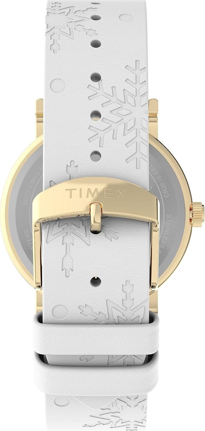New Timex X Peanuts Holiday Weekender 38 mm leather strap watch TW2W24100