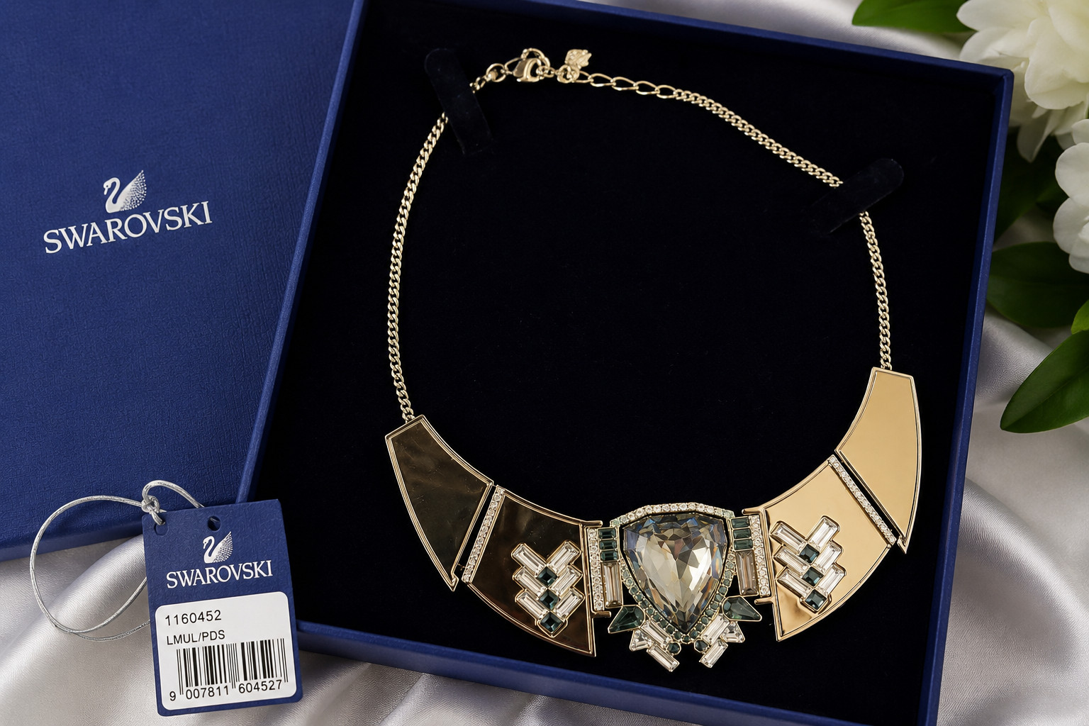 NEW Swarovski 1160452 Crystal Statement Collar Necklace Palladium Plated NWT Box