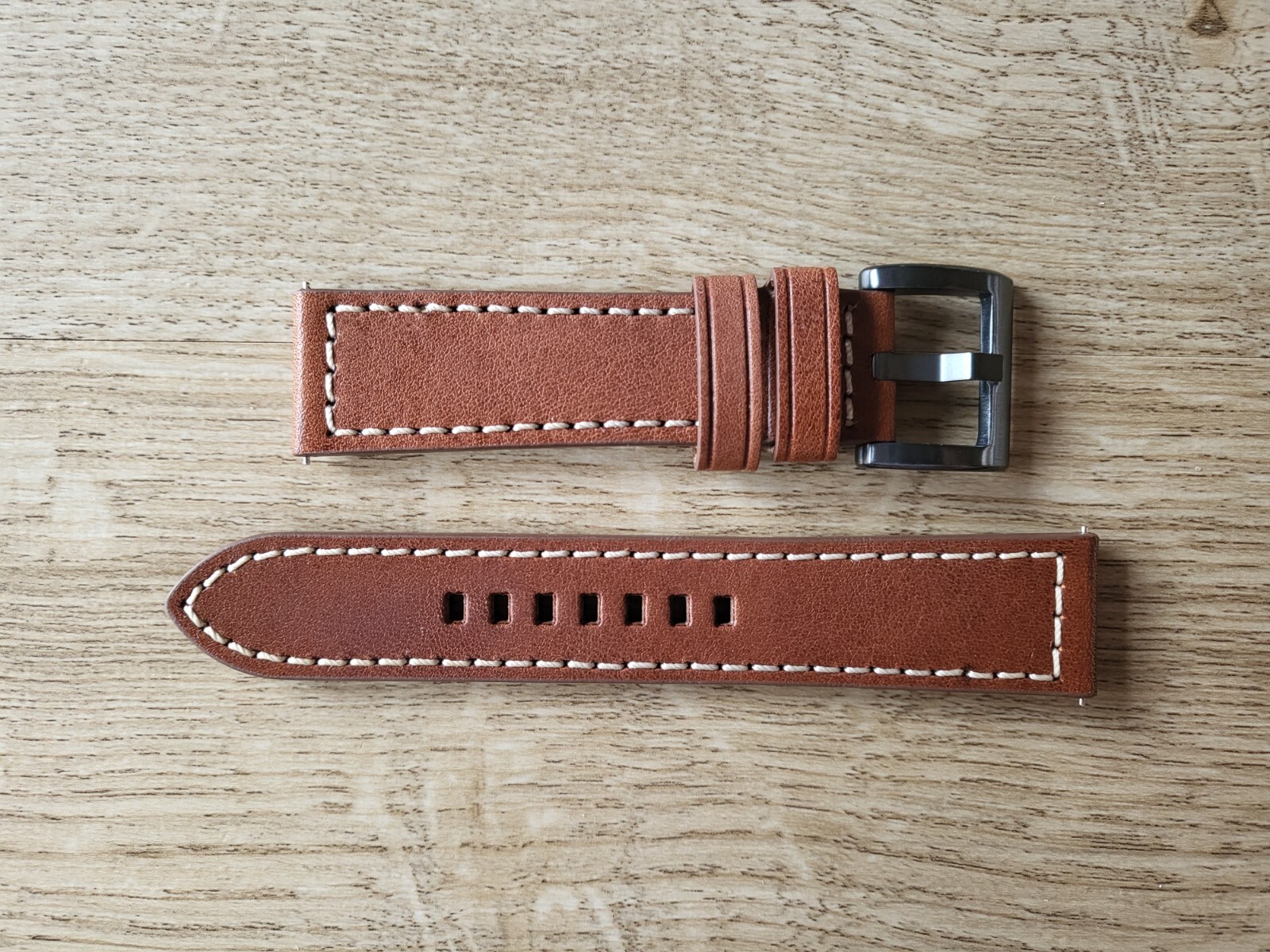 CLASSIC BROWN GENUINE LEATHER WATCH STRAP 22MM EASY FIT HIGH QUALITY SS BUCKLE