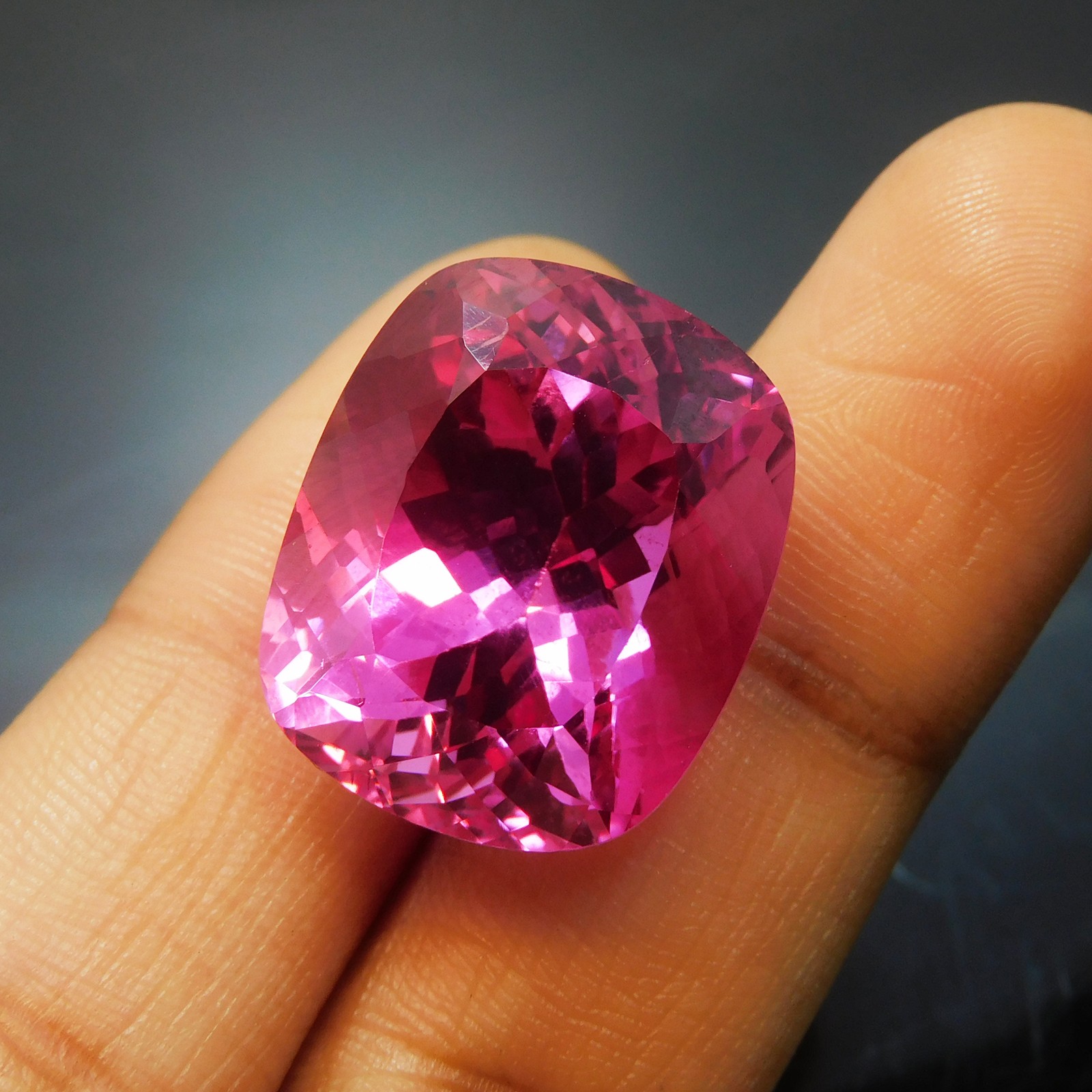 CERTIFIED Natural Pink Sapphire 26.25 Ct Enhanced Loose Gemstone Cushion Cut