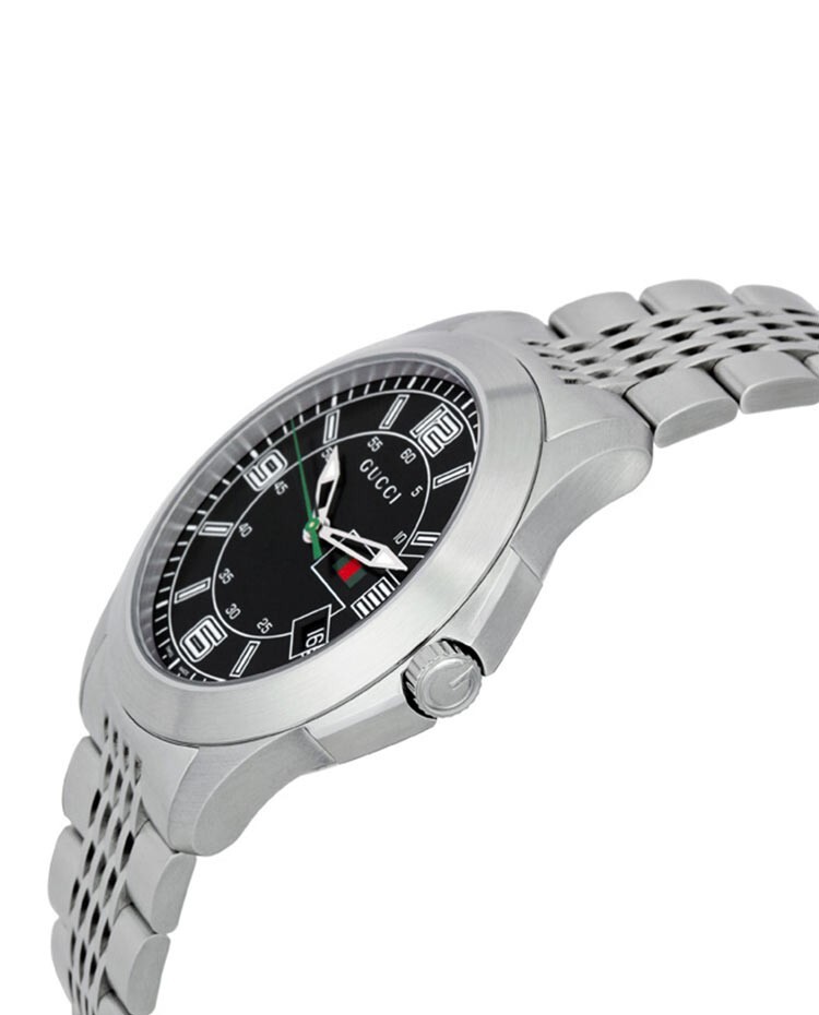 Gucci Men’s G-Timeless Black Dial Stainless Steel Watch – YA126201 ($825 MSRP)