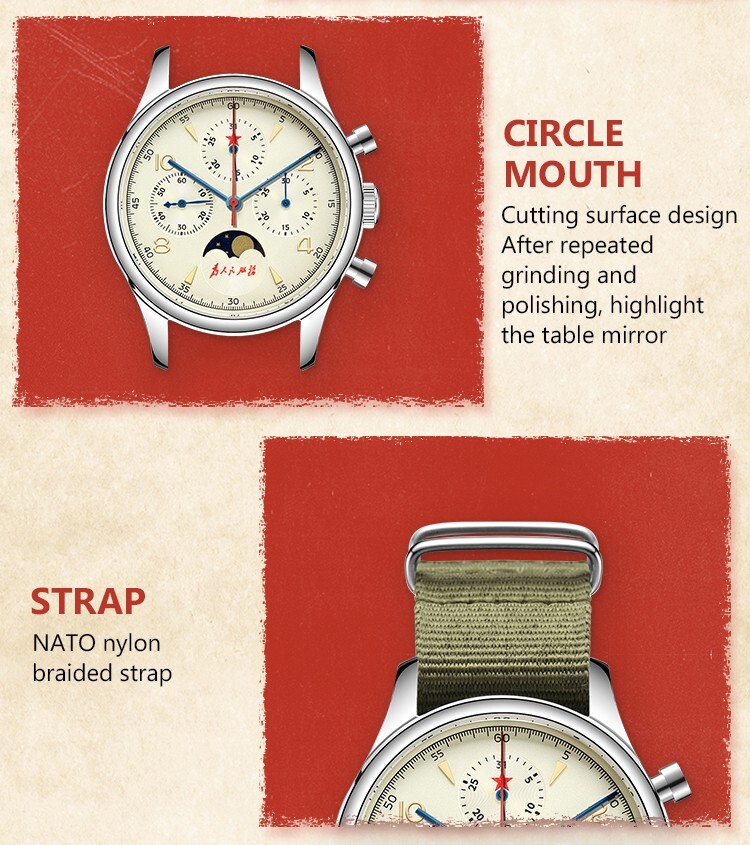 SEAKOSS Vintage Mechanical Watch with Seagull Movement: Moon Phase Chronograph